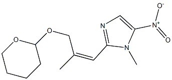 1-Methyl-2-[2-[[[(tetrahydro-2H-pyran)-2-yl]oxy]methyl]-1-propenyl]-5-nitro-1H-imidazole Struktur