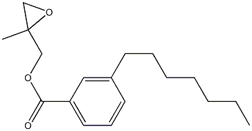 3-Heptylbenzoic acid 2-methylglycidyl ester Struktur