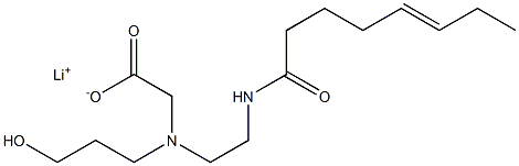 N-(3-Hydroxypropyl)-N-[2-(5-octenoylamino)ethyl]aminoacetic acid lithium salt Struktur