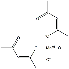 Molybdenum(VI)dioxide di(4-oxo-2-pentene-2-olate) Struktur