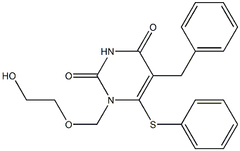 1-(2-Hydroxyethoxymethyl)-5-benzyl-6-(phenylthio)pyrimidine-2,4(1H,3H)-dione Struktur