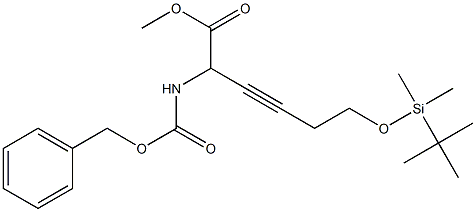 2-Benzyloxycarbonylamino-6-(tert-butyldimethylsilyloxy)-3-hexynoic acid methyl ester Struktur