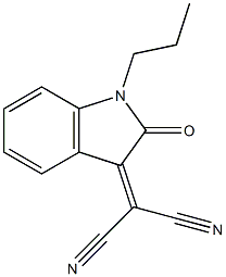 2-[(1-Propyl-2-oxo-2,3-dihydro-1H-indol)-3-ylidene]malononitrile Struktur