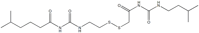 1-(5-Methylhexanoyl)-3-[2-[[(3-isopentylureido)carbonylmethyl]dithio]ethyl]urea Struktur