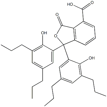 1,3-Dihydro-1,1-bis(2-hydroxy-3,5-dipropylphenyl)-3-oxoisobenzofuran-4-carboxylic acid Struktur