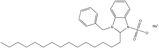 1-Benzyl-2,3-dihydro-2-pentadecyl-1H-benzimidazole-3-sulfonic acid sodium salt Struktur