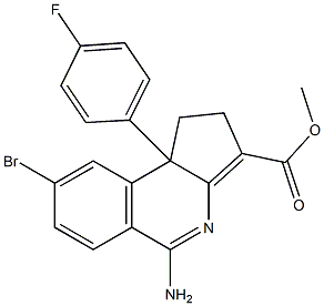 5-Amino-1,9b-dihydro-8-bromo-9b-(4-fluorophenyl)-2H-cyclopent[c]isoquinoline-3-carboxylic acid methyl ester Struktur