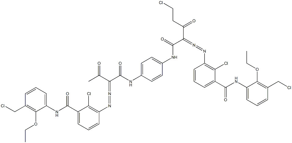 3,3'-[2-(Chloromethyl)-1,4-phenylenebis[iminocarbonyl(acetylmethylene)azo]]bis[N-[3-(chloromethyl)-2-ethoxyphenyl]-2-chlorobenzamide] Struktur