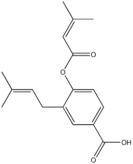 3-(3-Methyl-2-butenyl)-4-senecioyloxybenzoic acid Struktur