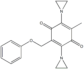 3-Methyl-6-phenoxymethyl-2,5-di(1-aziridinyl)-p-benzoquinone Struktur