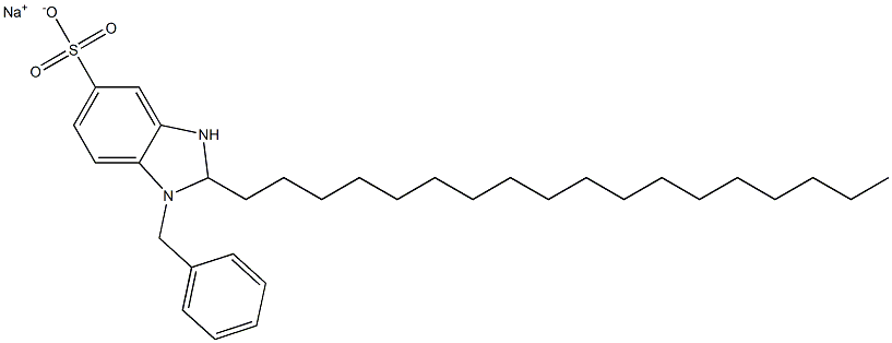 1-Benzyl-2,3-dihydro-2-octadecyl-1H-benzimidazole-5-sulfonic acid sodium salt Struktur