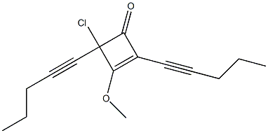 2,4-Bis(1-pentynyl)-4-chloro-3-methoxycyclobuta-2-en-1-one Struktur