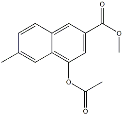 4-Acetoxy-6-methyl-2-naphthoic acid methyl ester Struktur