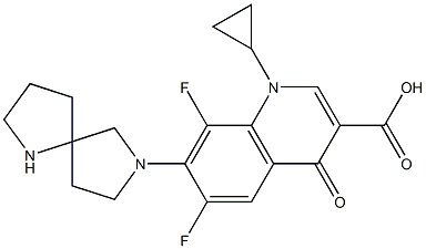 1-Cyclopropyl-1,4-dihydro-6,8-difluoro-7-(1,7-diazaspiro[4.4]nonan-7-yl)-4-oxoquinoline-3-carboxylic acid Struktur