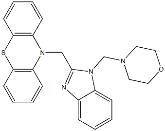 1-Morpholinomethyl-2-(10H-phenothiazin-10-ylmethyl)-1H-benzimidazole Struktur