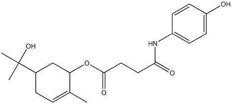 4-[(4-Hydroxyphenyl)amino]-4-oxobutyric acid 5-(2-hydroxypropan-2-yl)-2-methyl-2-cyclohexen-1-yl ester Struktur