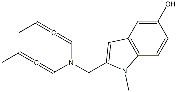 1-Methyl-2-[di(1,2-butadienyl)aminomethyl]-1H-indol-5-ol Struktur