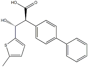 (2S,3R)-2-(4-Phenylphenyl)-3-hydroxy-3-(5-methyl-2-thienyl)propionic acid Struktur