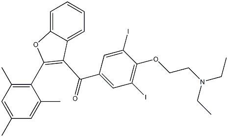 4-[2-(Diethylamino)ethoxy]-3,5-diiodophenyl 2-(2,4,6-trimethylphenyl)-3-benzofuranyl ketone Struktur