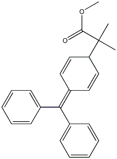 2-Methyl-2-(4-benzhydrylidene-2,5-cyclohexadienyl)propionic acid methyl ester Struktur