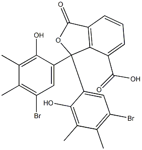 1,1-Bis(5-bromo-2-hydroxy-3,4-dimethylphenyl)-1,3-dihydro-3-oxoisobenzofuran-7-carboxylic acid Struktur