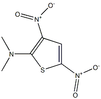 3,5-Dinitro-2-(dimethylamino)thiophene Struktur