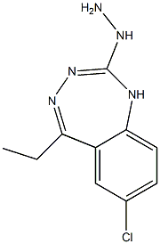 (7-Chloro-5-ethyl-1H-1,3,4-benzotriazepin-2-yl)hydrazine Struktur