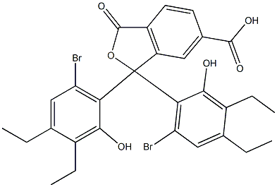 1,1-Bis(6-bromo-3,4-diethyl-2-hydroxyphenyl)-1,3-dihydro-3-oxoisobenzofuran-6-carboxylic acid Struktur