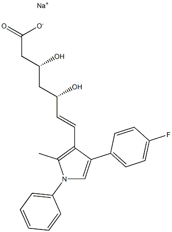 (3R,5S,6E)-3,5-Dihydroxy-7-[2-methyl-1-phenyl-4-(4-fluorophenyl)-1H-pyrrol-3-yl]-6-heptenoic acid sodium salt Struktur