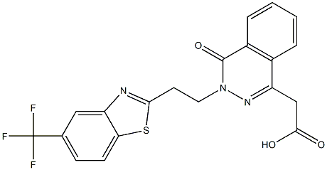 3-[2-(5-Trifluoromethyl-2-benzothiazolyl)ethyl]-3,4-dihydro-4-oxophthalazine-1-acetic acid Struktur