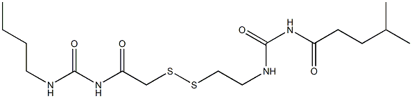 1-(4-Methylpentanoyl)-3-[2-[[(3-butylureido)carbonylmethyl]dithio]ethyl]urea Struktur