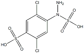 2,5-Dichloro-4-(2-sulfohydrazino)benzenesulfonic acid Struktur