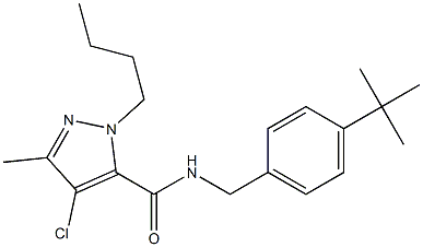 4-Chloro-5-methyl-2-butyl-N-(4-tert-butylbenzyl)-2H-pyrazole-3-carboxamide Struktur