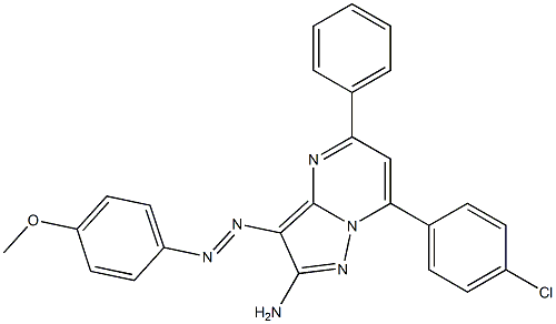 2-Amino-3-(4-methoxyphenylazo)-5-phenyl-7-(4-chlorophenyl)pyrazolo[1,5-a]pyrimidine Struktur