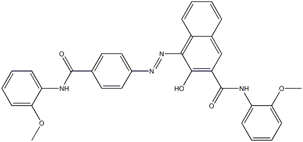 4-[[4-[[(2-Methoxyphenyl)amino]carbonyl]phenyl]azo]-3-hydroxy-N-(2-methoxyphenyl)-2-naphthalenecarboxamide Struktur