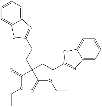 Bis[2-(benzoxazol-2-yl)ethyl]malonic acid diethyl ester Struktur