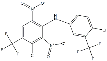 3-Chloro-4-trifluoromethyl-2,6-dinitro-N-[4-chloro-3-trifluoromethylphenyl]benzenamine Struktur