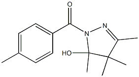 1-(4-Methylbenzoyl)-3,4,4,5-tetramethyl-1H-pyrazol-5-ol Struktur