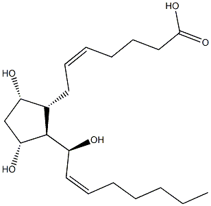 (5Z,9S,11R,13S,14Z)-9,11,13-Trihydroxy-5,14-prostadien-1-oic acid Struktur