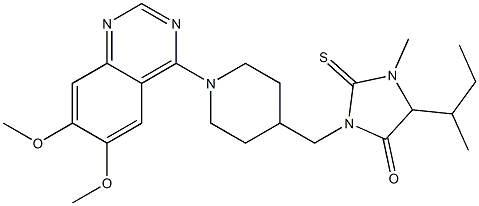 1-[[1-(6,7-Dimethoxyquinazolin-4-yl)piperidin-4-yl]methyl]-3-methyl-4-sec-butyl-2-thioxoimidazolidin-5-one Struktur