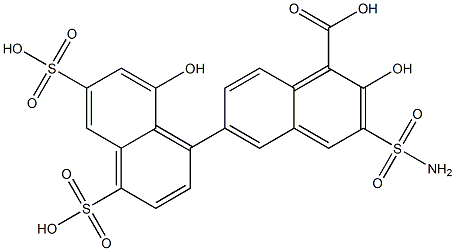 2-Hydroxy-6-(8-hydroxy-4,6-disulfo-1-naphtyl)sulfamoyl-1-naphthalenecarboxylic acid Struktur