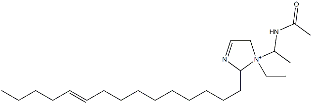 1-[1-(Acetylamino)ethyl]-1-ethyl-2-(10-pentadecenyl)-3-imidazoline-1-ium Struktur