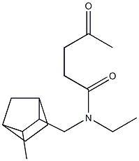 N-Ethyl-N-[(3-methyl-2-norbornyl)methyl]-4-oxovaleramide Struktur