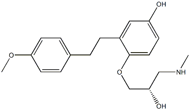 (2S)-1-[4-Hydroxy-2-(4-methoxyphenethyl)phenoxy]-3-methylamino-2-propanol Struktur