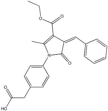 1-[4-(Hydroxycarbonylmethyl)phenyl]-2-methyl-5-oxo-4-[benzylidene]-4,5-dihydro-1H-pyrrole-3-carboxylic acid ethyl ester Struktur