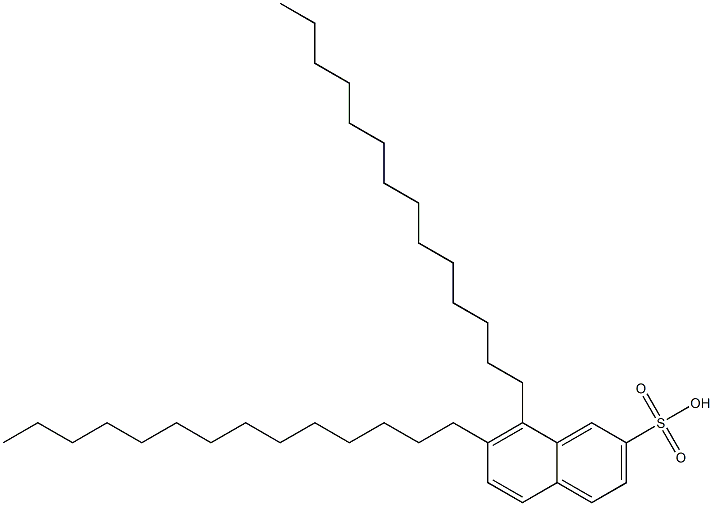 7,8-Ditetradecyl-2-naphthalenesulfonic acid Struktur