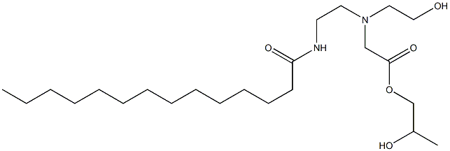 [N-(2-Tetradecanoylaminoethyl)-N-(2-hydroxyethyl)amino]acetic acid 2-hydroxypropyl ester Struktur