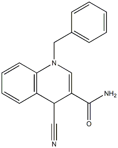 1-Benzyl-3-carbamoyl-4-cyano-1,4-dihydroquinoline Struktur