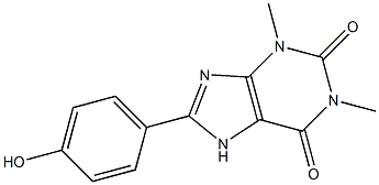 8-(4-Hydroxyphenyl)-1,3-dimethylxanthine Struktur