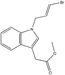 1-(3-Bromo-2-propenyl)-1H-indole-3-acetic acid methyl ester Struktur